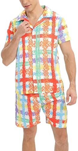 חולצת גברים של זפרבובה מערכי חוף הוואי חוף כפתור שרוול קצר למטה חולצות מותניים אלסטיות חליפת מכנסיים
