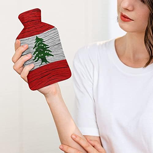 מרקם עץ לבנון בקבוקי מים חמים לבנון שקית מים חמים עם כיסוי חמוד לתקופת הקלה בכאב התכווצויות