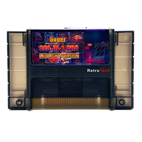 Retrotech Super 800 ב 1 מחסנית משחק גרסת LED עבור SNES 16bit קונסולת משחק