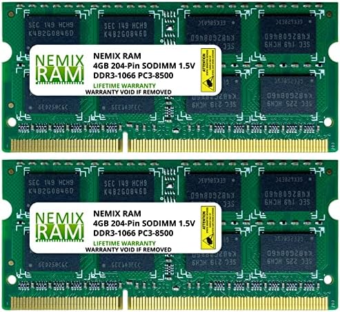 8GB DDR3-1066MHz PC3-8500 2RX8 זיכרון מחשב נייד SODIMM מאת NEMIX RAM