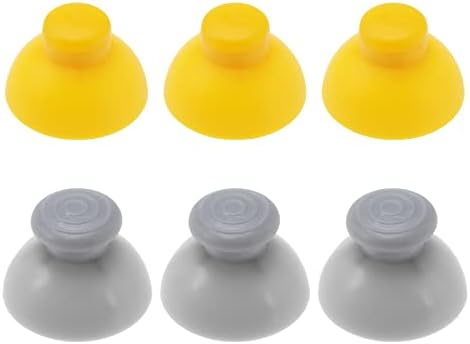 6 יחידות אנלוגי ג ' ויסטיקים כובעי החלפה תואם עם נינטנדו גיימקוב בקר אנלוגי מקל מכסה אביזרי שרירי בטן צהוב