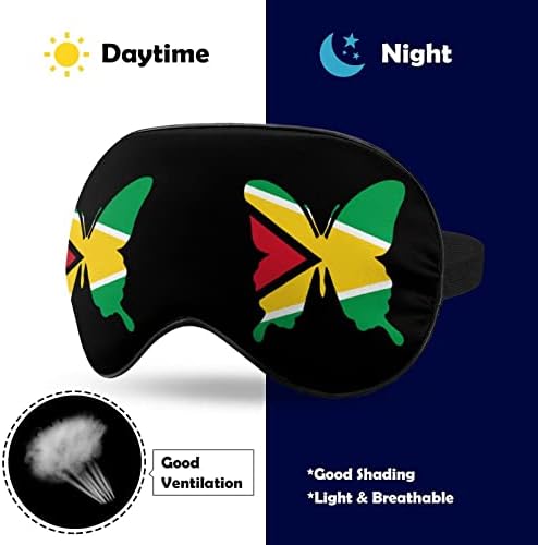 דגל גיאנה פרפר מסכות עיניים רכות עם רצועה מתכווננת קל משקל נוח מכסה עיניים לשינה