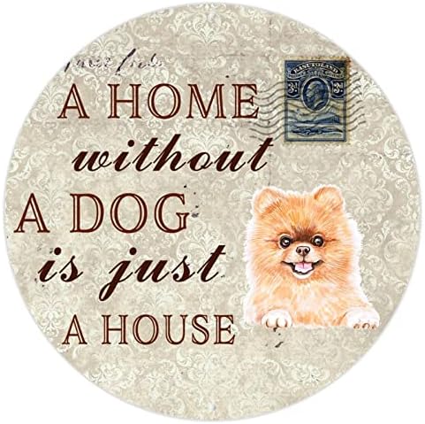בית ללא כלב הוא רק בית צלחת מתכת מצחיקה מתכת מצחיקה עם כלב מצחיק אומר במצוקה עגול דלת חיית מחמד קולב