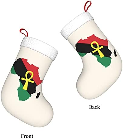 Cutedwarf אדום שחור שחור אפריקה אפריקה מפה אנך גרב חג המולד חג המולד קישוטי חג אח אח תלייה גרב 18 אינץ 'גרביים