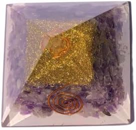 Vibesle orgone Amethyst Stone Crystal Crystal Premid Pyramid עם נקודת אנרגיה קוורץ רייקי גנרטור אנרגיה