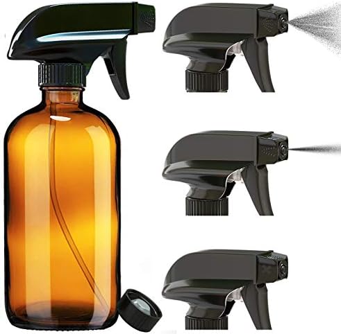 בקבוק ריסוס זכוכית ריק לניליה לצמחים / בקבוקי ריסוס ענבר עמידים וניתנים למילוי חוזר לפתרונות ניקוי-בקבוק