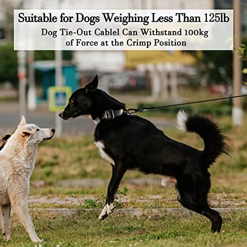 כבל חיית מחמד כבל לכלבים של עד 125 פאונד, עופרת כלבים 20ft לחצר כבד כבד קו עופרת ארוך כלב עם רץ כלבים של ציפוי