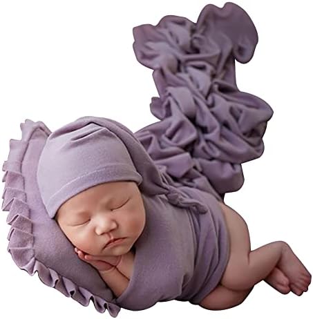 אבזרי צילום של יילודים סטרינג עם כובע וכרית, תינוקת שזה עתה נולדת מקבלת גלישת חוטף לתינוקות שמיכה