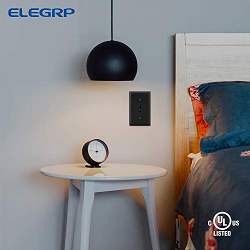 ELEGRP 4 דרך החלפת אור, מתג אור, 15 אמפר, 120-277V, החלף מתג שקט AC ממוסגר, במתג קיר/כיבוי, קרקע עצמית, מגורים