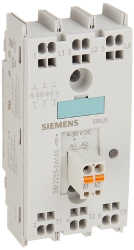 Siemens 3RF22 55-2AC45 ממסר מצב מוצק, 45 ממ, 3 פאזות, 3 שלבים מבוקרים, מסופים טעונים באביב,