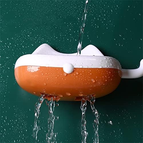 DHDM קופסת סבון רכבה על קיר מים כפול שכבון כפול סבון סבון בית חדר אמבטיה מתלה אחסון עם וו זנב