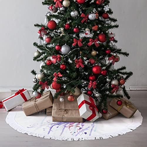 אקוורל לילא תוכי עץ חג המולד חצאית עץ חג המולד מחצלת מחצלת קישוטי ציצים לקישוטים מסיבת חג 30/36/48