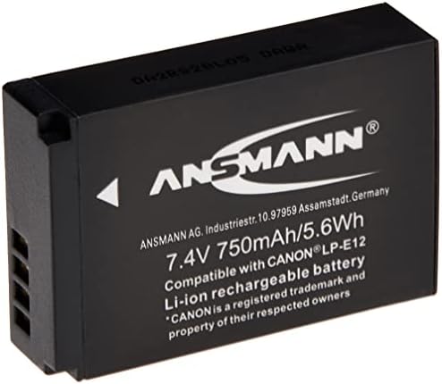 ANSMANN 1400-0045 7.4 וולט A-CAN LPE12 750mAh ליתיום סוללה להחלפת canon eos m