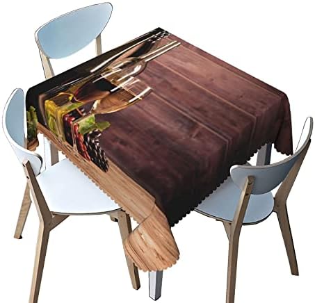 מפת שולחן מרובעת בדוגמת יין זוקרצפי, 52 על 52 אינץ', מפות מרובעות בהדפס רחיץ לשימוש חוזר עמיד בפני קמטים, למטבח