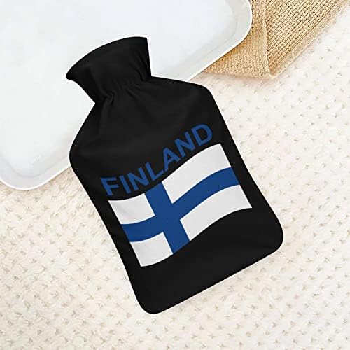 דגל של פינלנד קטיפה שקית מים חמים זריקת מים גומי חמוד בקבוק מים חמים בקבוק כף רגל חמה
