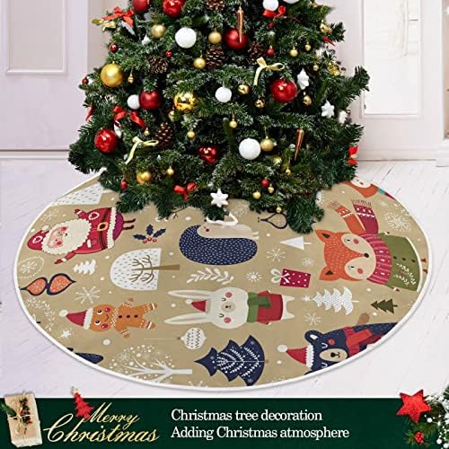 חיות חג המולד נושאות חצאית עץ חג המולד 36 אינץ 'תפאורה ביתית לחצאית עץ חג המולד מחצלת קישוטי