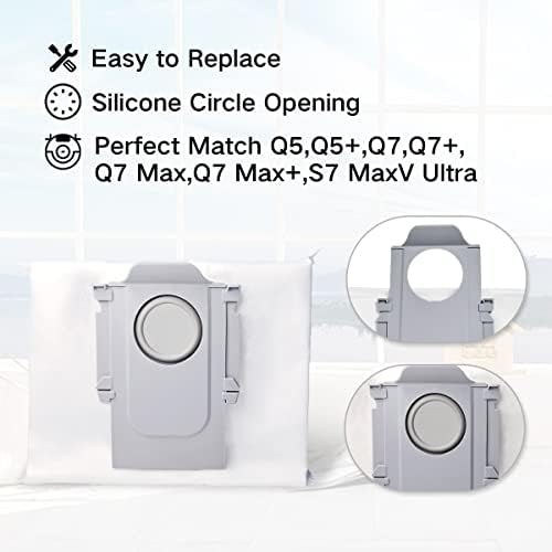 18 חבילה החלפת שקית אבק ל- Roborock S7 Maxv Ultra / Q7+ / Q7 Max+ / Q5+ מזח ריק עצמי ואקום, אביזרי תיק