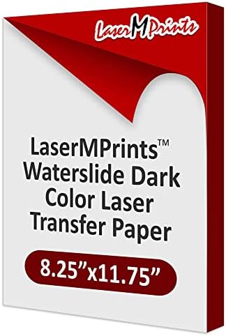 Lasermprints נייר העברת מדבקות מים, כהה, A4