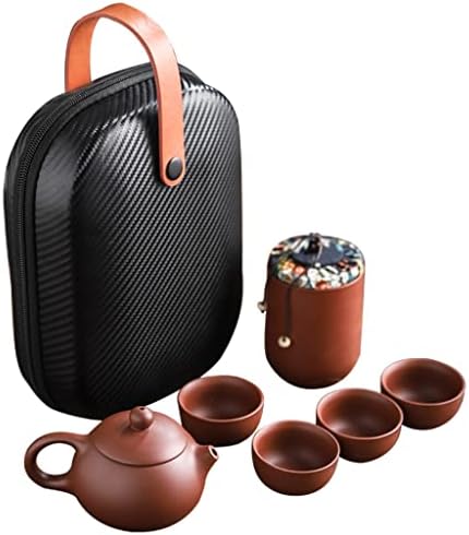 HDRZR כוסות תה חול סגול קרמיקה קומקום נייד סט נסיעות חיצוניות גאיוואן מטקס כוס תה מתנה משובחת
