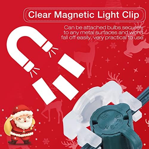 50 יחידות שקעים מגנטיים קטעי אור אור קליפים לחג המולד תואמים לקליפ אור מגנטי C9 קליפ תלי