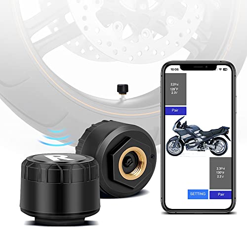מערכת ניטור לחץ צמיגים של Bluetooth, 2 חיישנים חיצוניים של 2 חבילות לאופנוע אופניים חכם אופניים אופניים,