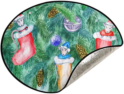 מחצלת עץ חג המולד של ויססוני חולדה חג מולד שמח בגרב על ענף העץ עץ עץ עץ מעמד מחצלת מגן רצפת סופג