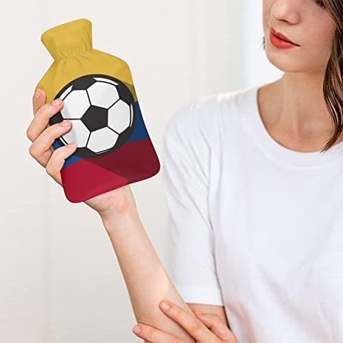 קולומביה כדורגל כדורגל דגל מודפס בקבוק מים חמים עם רך בפלאש כיסוי יד חם גומי מים הזרקת תיק 1000 מ ל