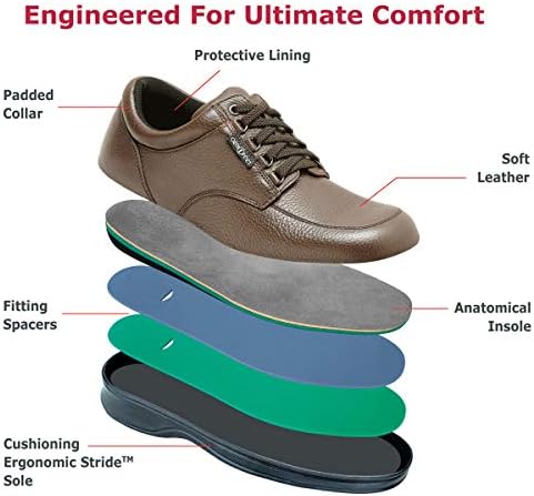 נעליים סוכרתיות חדשניות אורתופיט לגברים-נוחות מוכחת & מגבר; הגנה. נעלי הליכה טיפוליות עם תמיכה לקשת,