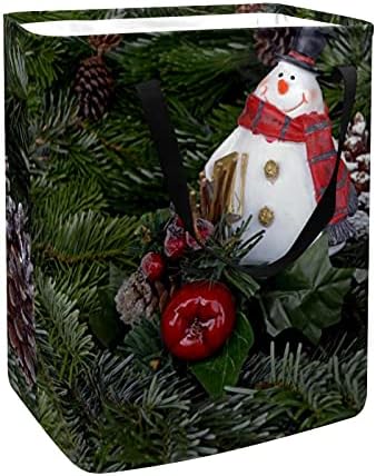 חג המולד שלג אצטרובל כביסה סל גדול בד ארגונית תיק סל מתקפל כביסת עם ידיות