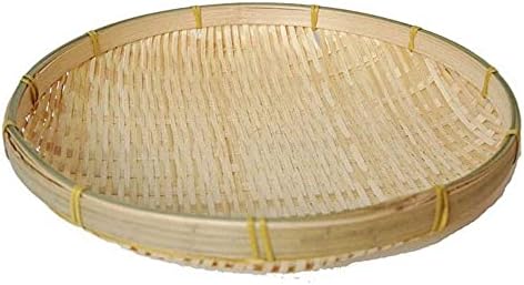 סל ארוג נצרים בעבודת יד - במבוק אריגה בעבודת יד, רפסודת במבוק של מסננת - אבק עגול DIY אחסון מטבח