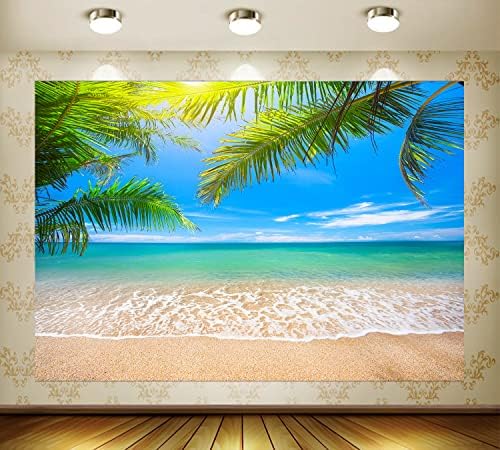 חוף טרופי עוזב דקל חוף הוואי חוף בד רקע לתינוק מסיבת צילום חתונה עיצוב בית תאי תמונות סטודיו סטודיו אבזרים