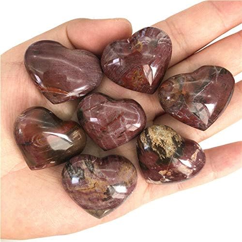 Seewoode AG216 1 PC טבעי אבן עץ מאובנת אבן בצורת לב אבני ריפוי גביש מלוטשות אבנים טבעיות ומנות