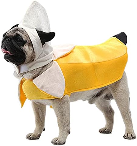 תחפושת לכלב בננה - תחפושת כלבים מצחיקה של ליל כל הקדושים, סרבל קוספליי בננה בצורת פירות לכלבים גדולים