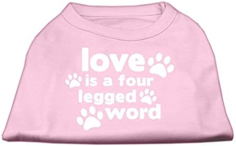 מוצרי חיות מחמד של מיראז 'אהבה היא חולצת הדפסת מסך ארבע רגליים אקווה XXL