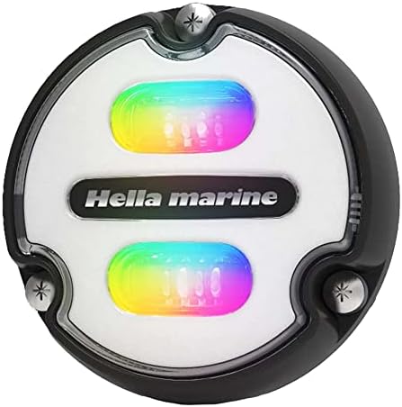 אורות ההלה שלי 016146-011 Hella Marine Apelo A1 RGB אור מתחת למים - 1800 לומן - דיור שחור - עדשה לבנה