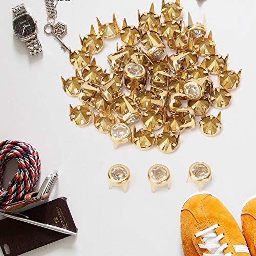 50 סט כסף/זהב בסיס DIY אופנה רנניסטון חרוזי טופר חרוזי ראש ציפורניים חרוזי פנק דוקרני יהלום