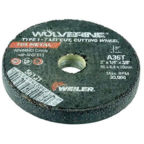 Weiler 56064 3 x 1/4 Wolverine מסוג 1 גלגל נמרץ, A24T, 3/8 A.H.