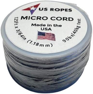 חבלים אמריקאים חבל טקטי ניילון מיקרו טקטי 1.18 ממ x 125ft חוט קלוע קל משקל על שייט קמפינג שייט תכשיטים