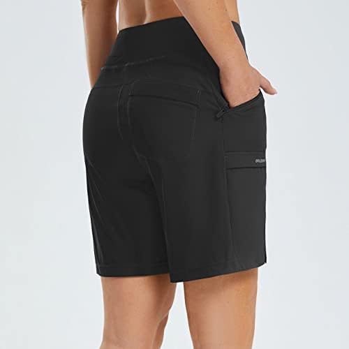 מכנסיים קצרים לנשים Baleaf 7 טיולים קצרים בקיץ מהיר מהיר יבש קל משקל קז'ואלי קז'ן UPF 50+ לגולף, נסיעות,