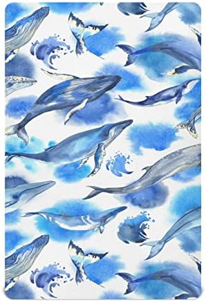 צבעי מים לווייתנים עריסה גיליונות עבור בנים בנות לארוז ולשחק גיליונות נייד מיני עריסה גיליונות מצויד