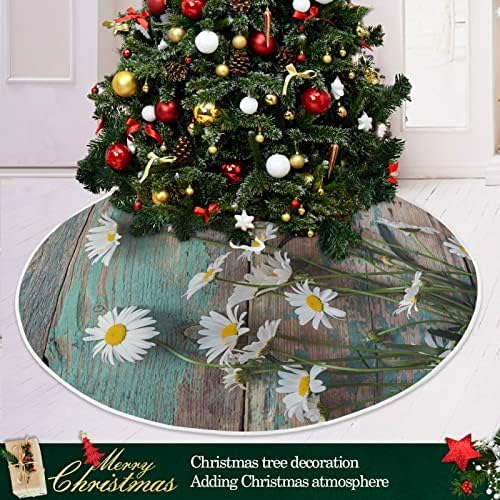פרחי חיננית לבנה של Oarencol חצאית עץ חג המולד עץ עץ עץ 36 אינץ 'מפלגת חג חג המולד קישוטים