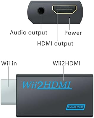 Xunion נייד Wii to HDMI Converter מתאם עבור 720p 1080p HD יוקרתי 3.5 ממ מתאם פלט אודיו TV OQ6