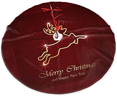 חצאית עץ חג המולד של חג המולד לחג המולד של מסיבות חג חג המולד עיצוב מחצלת עץ גדול, חג שמח איילים אדומים זהב