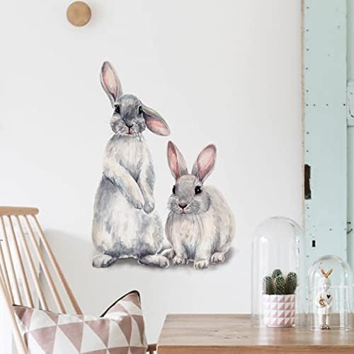 תפאורות לשנה החדשה מצילום לצילום 5x7 שני ארנבים חמודים בחדר ילדים עיצוב בית מדבקות מדבקות קיר נשלפות