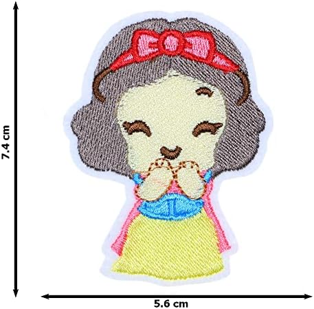 JPT - הנסיכה גברת ילדה מלכה שלג שלג לבן קריקטורה רקומה אפליקציה ברזל/תפור על טלאים תגית טלאי