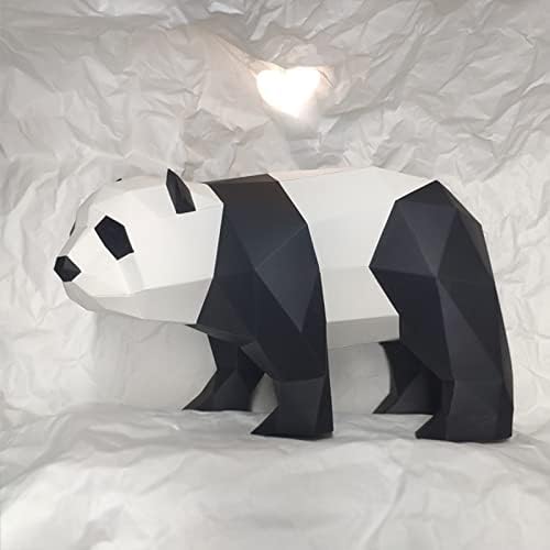 פנדה עומדת מראה תלת מימד פיסול נייר דגם נייר יצירתי דגם DIY אוריגמי פאזל גביע נייר גאומטרי גביע בעבודת