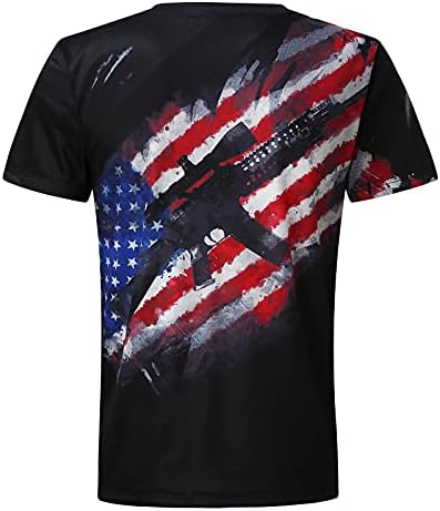 חולצות XXVR לגברים, גברים פלוס גודל דגל אמריקאי פטריוטי חולצת עצמאות יום הדפס