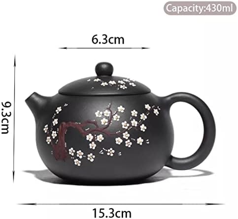 קומקום חרס סגול 430 מל סגול סגול קיבולת גדולה שזיף שזיף סט תה תה ביתי