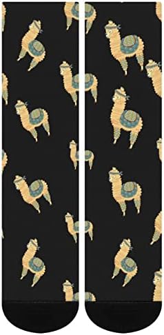 גרביים מצחיקים של לאמה חמודים מעל גרבי הצינור הגבוהים של העגל תואמים לגברים נשים