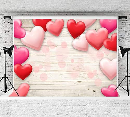 חג האהבה תפאורות קישוטים ורוד אדום אהבת לב בלוני עץ קיר צילום רקע חתונה 5 על 3 רגל תמונה רקע תינוק מקלחת